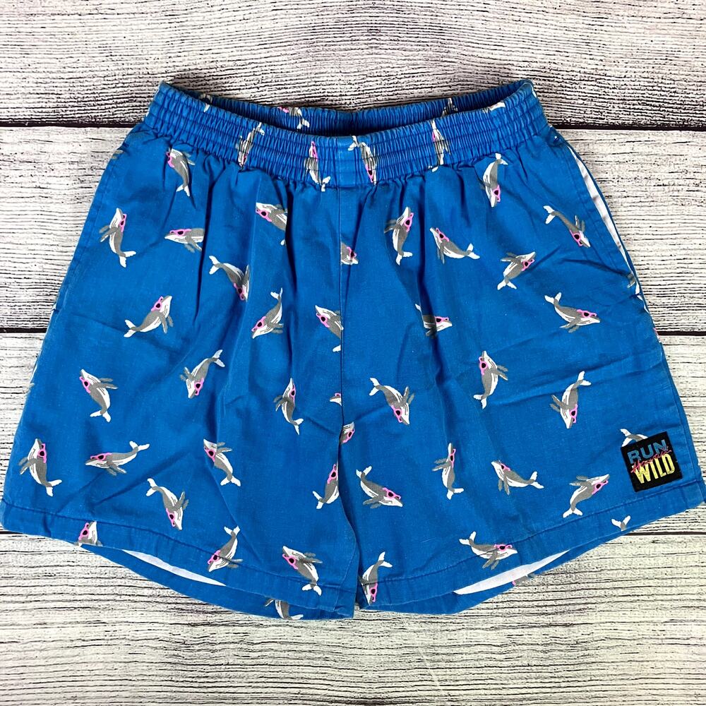 Vintage 1990s Hawaii, Run Wild Sharks All Over Print Shorts